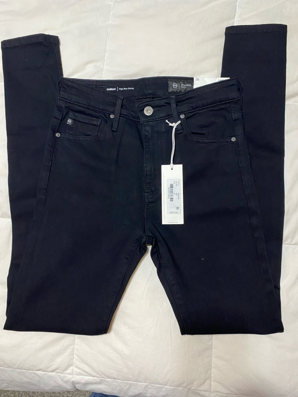 NWT AG Farah Black High-Rise Skinny Jeans